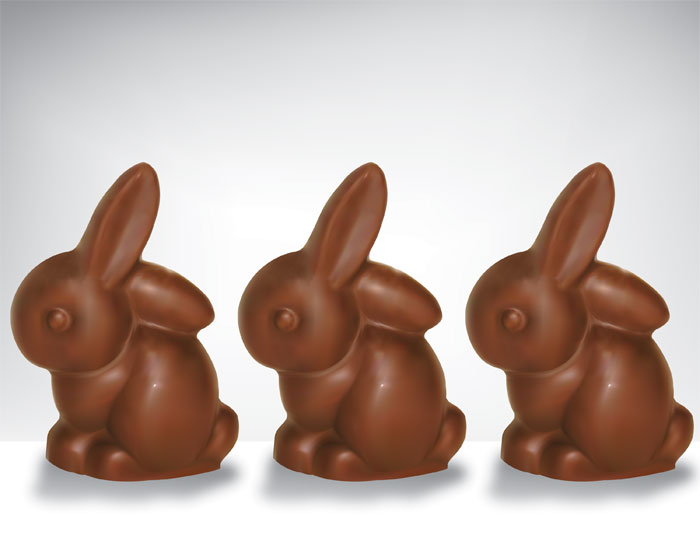 Chocolate bunny illustration.